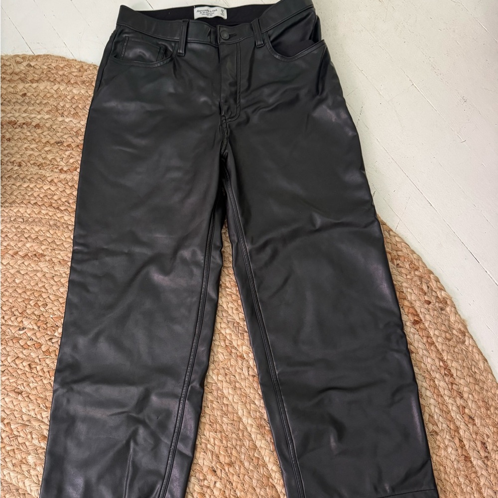 Abercrombie & Fitch Black Leather Jeans